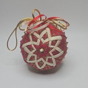 Handmade Red and Gold Ornament